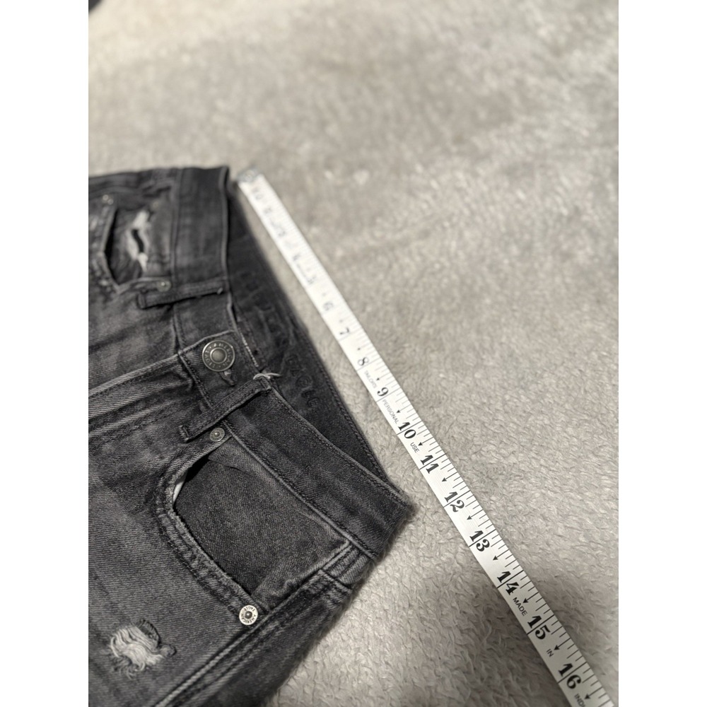American Eagle 90s Boyfriend Jeans Womens Distressed Highest Rise Gray Denim 0 - Picture 6 of 9